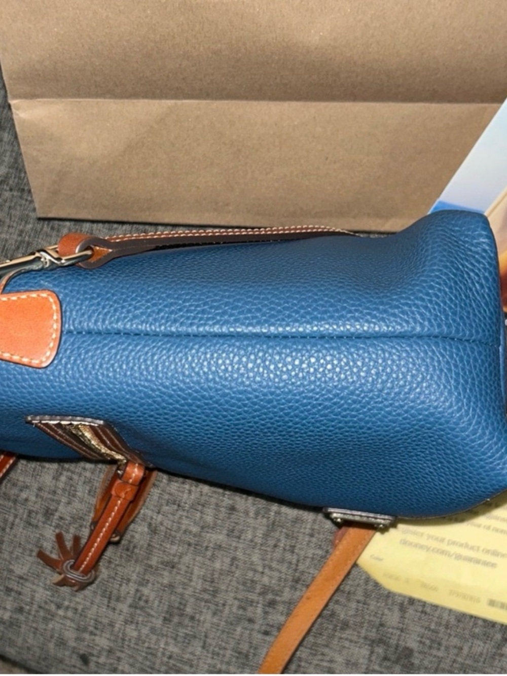 Dooney & Bourke- Authentic 🍀 NWT! Teal Pebbled Leather Crossbody w/ Tassels - Picture 7 of 10